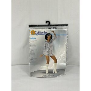 California Costumes Women's Disco Diva XL Silver 2-Piece Set. Fits like a lg!